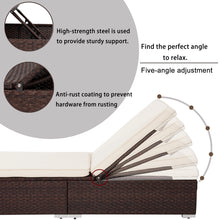 Load image into Gallery viewer, SAILOR 76" Reclining Chaise Lounge Set with Cushions and Table, Mixed Brown & Beige