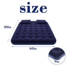 Load image into Gallery viewer, Honeydrill Queen Size Inflatable Camping Mattress Flocking Air Bed with Two Pillows and Pump