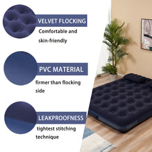 Load image into Gallery viewer, Honeydrill Queen Size Inflatable Camping Mattress Flocking Air Bed with Two Pillows and Pump