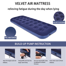 Load image into Gallery viewer, Honeydrill Single Size Inflatable Camping Mattress Flocking Air Bed