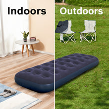 Load image into Gallery viewer, Honeydrill Single Size Inflatable Camping Mattress Flocking Air Bed