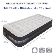 Load image into Gallery viewer, Honeydrill Twin Size Air Mattress 18.5" AirBed Inflatable with Built-In Pump, Gray