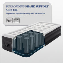 Load image into Gallery viewer, Honeydrill Twin Size Air Mattress 18.5" AirBed Inflatable with Built-In Pump, Gray