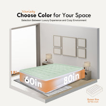 Load image into Gallery viewer, Air Mattress Queen size 18" Airbed Inflatable with Built-in Pump, Light Green