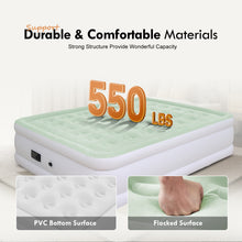 Load image into Gallery viewer, Air Mattress Queen size 18" Airbed Inflatable with Built-in Pump, Light Green