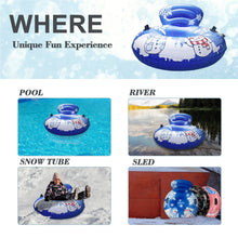 Load image into Gallery viewer, Honeydrill 47" Snow Tube Inflatable Snow Sled with Backrest, Heavy Duty PVC and Handles
