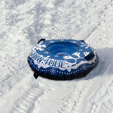 Load image into Gallery viewer, Honeydrill 47" Winter Snow Tube Heavy Duty Inflatable Snow Sled with Canvas Cover and 2 Handles