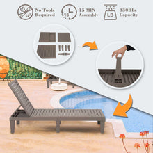 Load image into Gallery viewer, DIMAR GARDEN Outdoor Patio Resin Chaise Lounge Recliner with Adjustable Backrest Brown