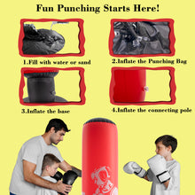 Load image into Gallery viewer, Honeydrill Inflatable Punching Bag Boxing Bag for Kids, Red