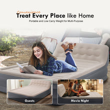 Load image into Gallery viewer, Air Mattress 18"  Queen Size with Headboard and Built-in Pump