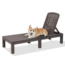 Load image into Gallery viewer, DIMAR GARDEN Patio Outdoor Chaise Lounge Resin Plastic Lounger Chair Adjustable Recliner, Mocha