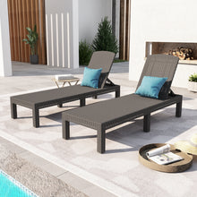 Load image into Gallery viewer, DIMAR GARDEN Patio Outdoor Chaise Lounge Resin Plastic Lounger Chair Adjustable Recliner, Mocha