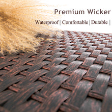 Load image into Gallery viewer, DIMAR GARDEN Outdoor Wicker Coffee Table with Glass top and Storage, Mixed Brown
