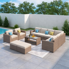 Load image into Gallery viewer, SICILY Fully Assembled Outdoor Wicker Sectional Sofa Set 06 - 11 PCS