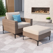 Load image into Gallery viewer, SICILY II Outdoor Wicker Sectional Sofa Component - Club Sofa with Ottoman
