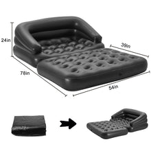 Load image into Gallery viewer, Honeydrill Inflatable Sofa Bed, 5-in-1, Full, Black (Pump Not Included)