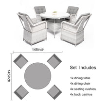 Load image into Gallery viewer, ARUBA Outdoor Wicker Dining Set - 4 Person