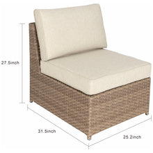 Load image into Gallery viewer, SICILY Fully Assembled Outdoor Wicker Sectional Sofa Component - Two Armless Sofa