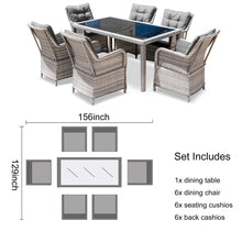 Load image into Gallery viewer, ARUBA Outdoor Wicker Dining Set - 6 Person