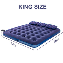 Load image into Gallery viewer, Honeydrill Inflatable Camping Mattress Flocking Air Bed with Pump, King
