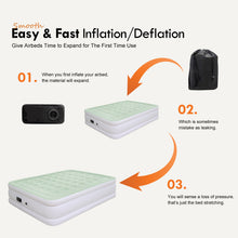 Load image into Gallery viewer, Air Mattress Queen size 18&quot; Airbed Inflatable with Built-in Pump, Light Green
