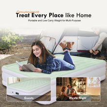 Load image into Gallery viewer, Air Mattress Queen size 18&quot; Airbed Inflatable with Built-in Pump, Light Green
