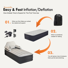 Load image into Gallery viewer, Air Mattress 15&quot; Twin Size with Headboard, Airbed Inflatable Couch with Pump
