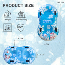 Load image into Gallery viewer, Honeydrill 47" 2 Seats Snow Tube Inflatable Snow Sled with Heavy Duty PVC and Handles
