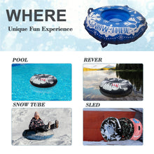 Load image into Gallery viewer, Honeydrill 47" Winter Snow Tube Heavy Duty Inflatable Snow Sled with Canvas Cover and 2 Handles
