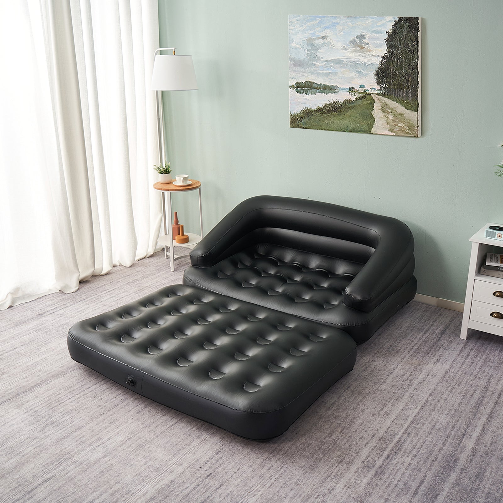 Inflatable Sofa Bed, 5-in-1, Full, Black (Pump Not Included