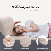 Load image into Gallery viewer, Air Mattress 18&quot;  Queen Size with Headboard and Built-in Pump
