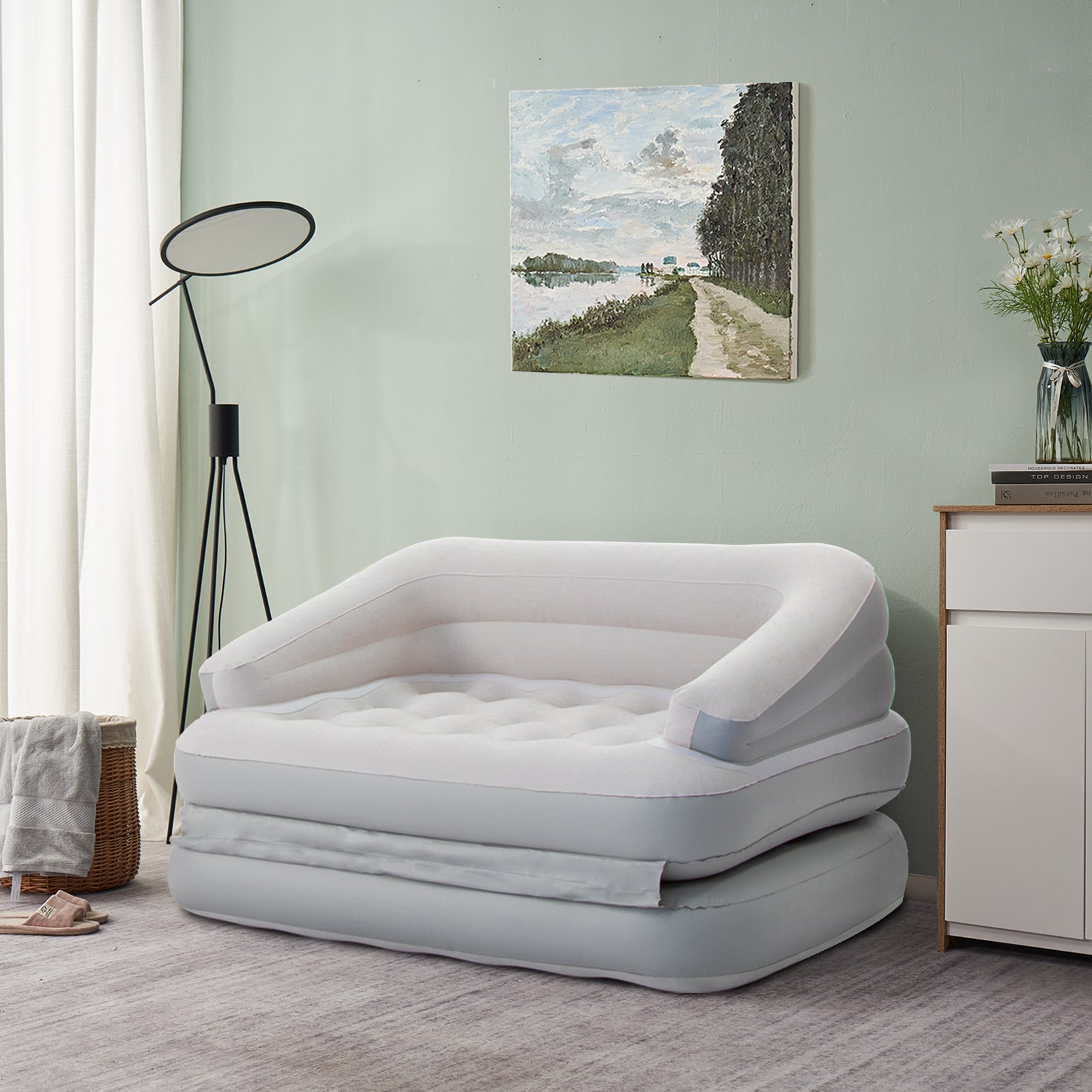 Honeydrill Inflatable Sofa Bed, Air Mattress, Lounge Chair Couch