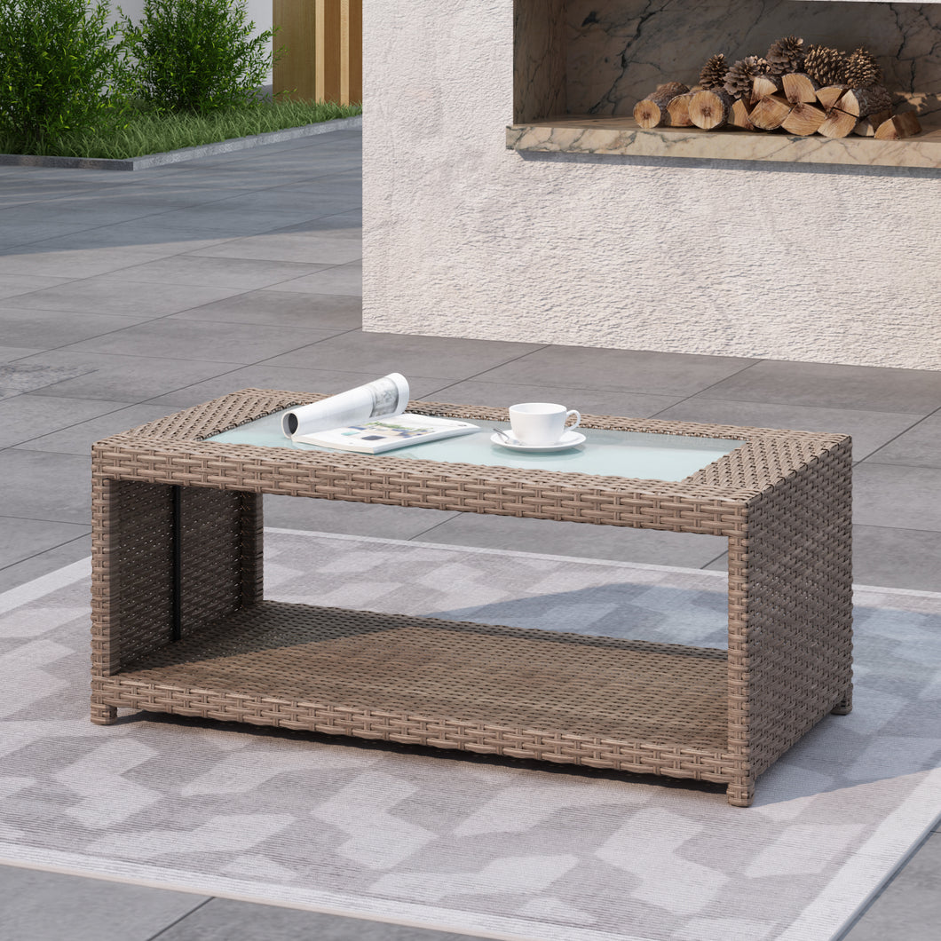 SICILY Fully Assembled Outdoor Wicker Sectional Sofa Component - Large Coffee Table