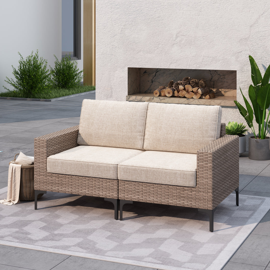SICILY II Outdoor Wicker Sectional Sofa Component - L&R Arm Sofa